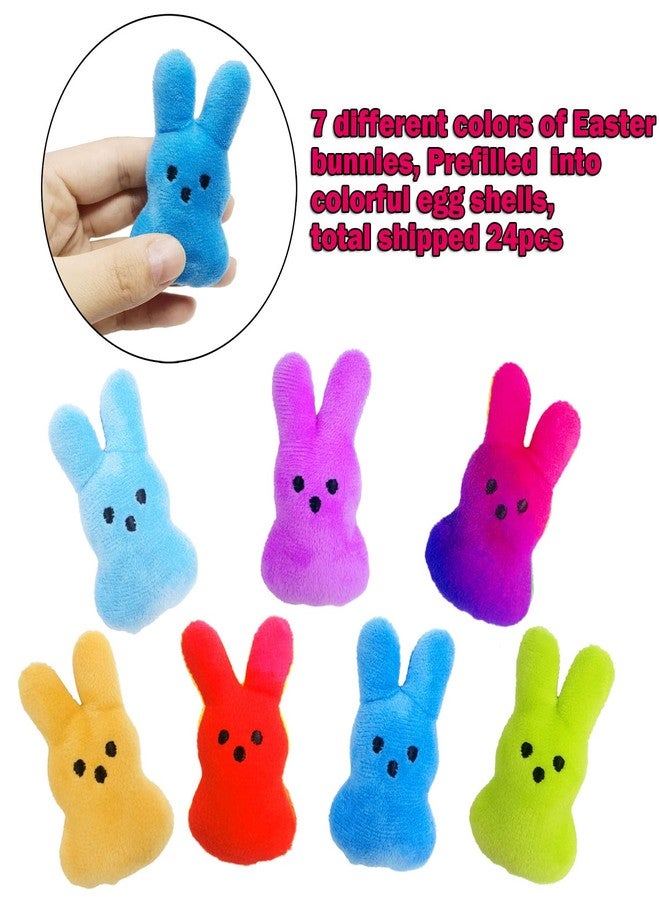 Cherislpy 24 Pcs PreFilled Easter Eggs with Plush Bunny Toys Animals Keychain Decoration Stuffed Toy Great for Kids Boys Girls Toddler Easter Basket Stuffers Egg Fillers - Image 3
